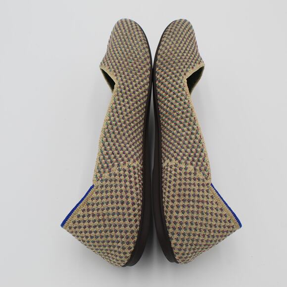 Rothys The Flat Womens 12 Gold Metallic Knit Limited Edition Slip On Comfort - Picture 6 of 8